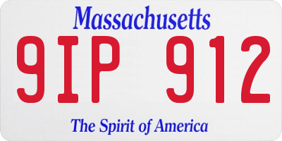 MA license plate 9IP912