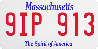 MA license plate 9IP913