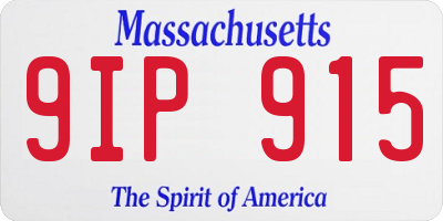 MA license plate 9IP915