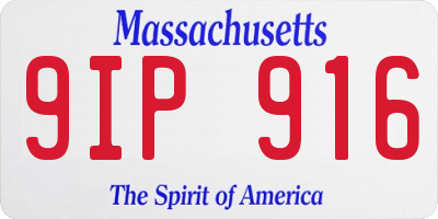 MA license plate 9IP916