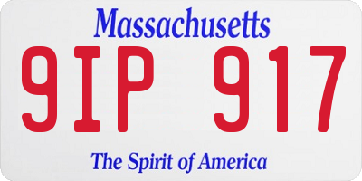 MA license plate 9IP917