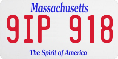 MA license plate 9IP918