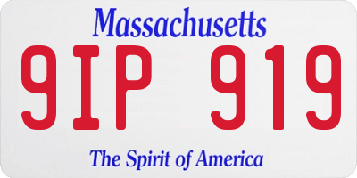MA license plate 9IP919