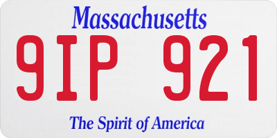 MA license plate 9IP921