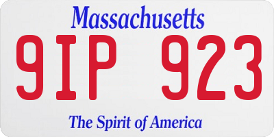 MA license plate 9IP923