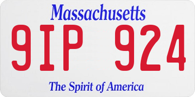 MA license plate 9IP924