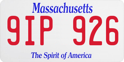 MA license plate 9IP926