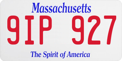 MA license plate 9IP927