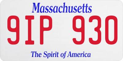 MA license plate 9IP930