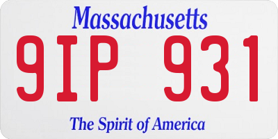 MA license plate 9IP931