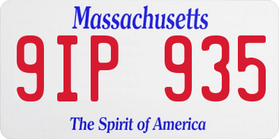MA license plate 9IP935