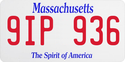 MA license plate 9IP936