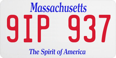 MA license plate 9IP937