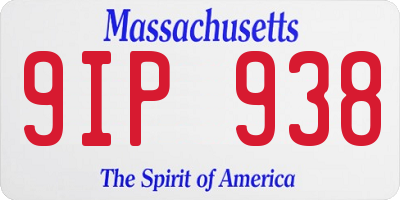 MA license plate 9IP938