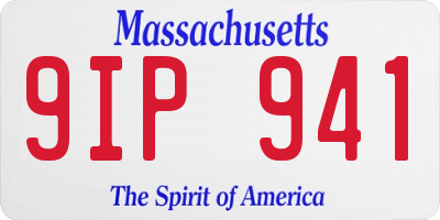 MA license plate 9IP941