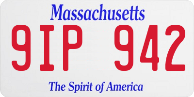MA license plate 9IP942