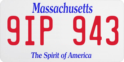 MA license plate 9IP943