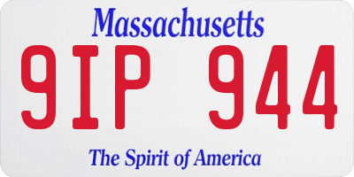 MA license plate 9IP944
