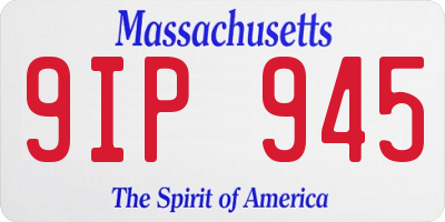 MA license plate 9IP945