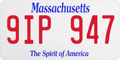 MA license plate 9IP947
