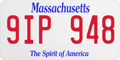 MA license plate 9IP948