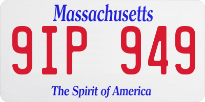 MA license plate 9IP949