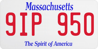 MA license plate 9IP950