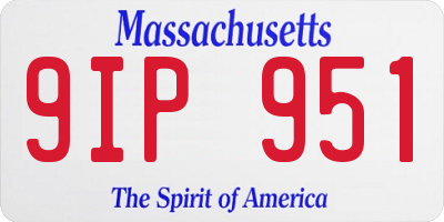 MA license plate 9IP951