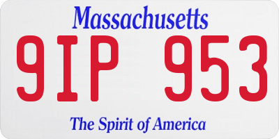 MA license plate 9IP953