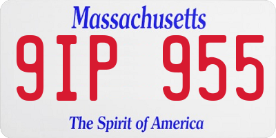 MA license plate 9IP955