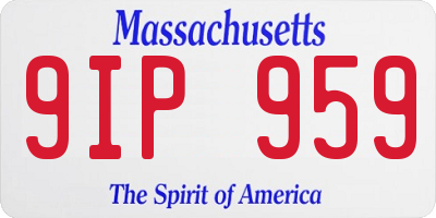 MA license plate 9IP959