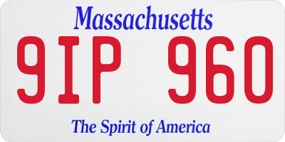 MA license plate 9IP960