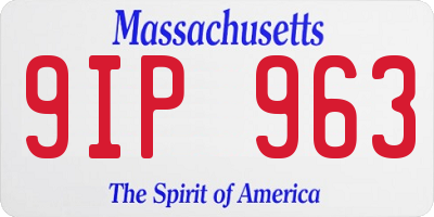 MA license plate 9IP963