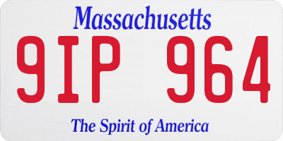 MA license plate 9IP964