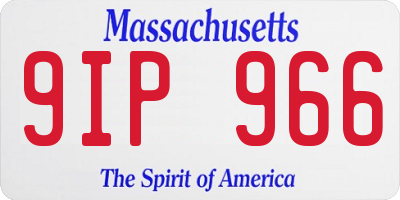 MA license plate 9IP966