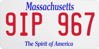 MA license plate 9IP967