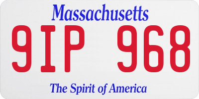 MA license plate 9IP968