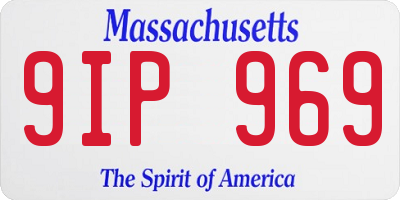 MA license plate 9IP969