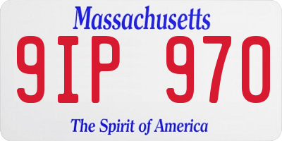 MA license plate 9IP970