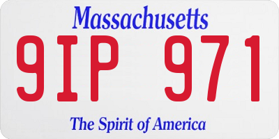 MA license plate 9IP971