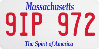 MA license plate 9IP972