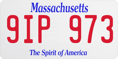 MA license plate 9IP973