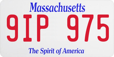 MA license plate 9IP975