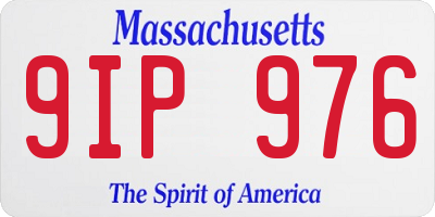 MA license plate 9IP976