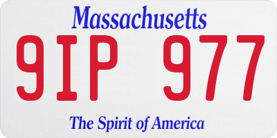 MA license plate 9IP977