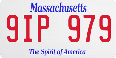 MA license plate 9IP979