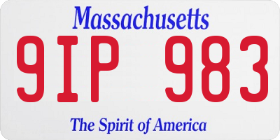 MA license plate 9IP983