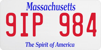 MA license plate 9IP984