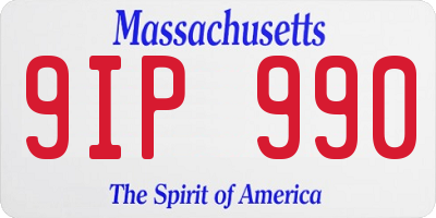 MA license plate 9IP990