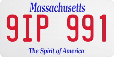 MA license plate 9IP991